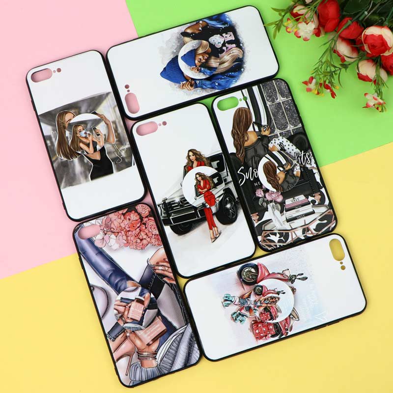 قاب فانتزی برجسته پاپ سوکت دار طرح دختر  iPhone 7 Plus / 8 Plus