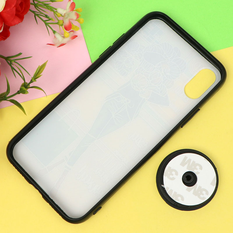 قاب فانتزی برجسته پاپ سوکت دار طرح دختر  iPhone X/XS