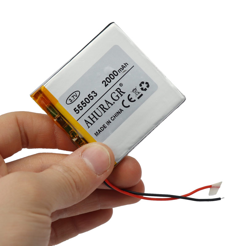 باتری لیتیوم 2000mAh 54*53*5mm 555053