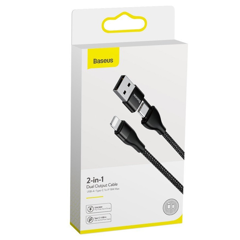 کابل تبدیل فست شارژ Baseus CATLYW USB / Type-C To Lightning PD 18W 1M