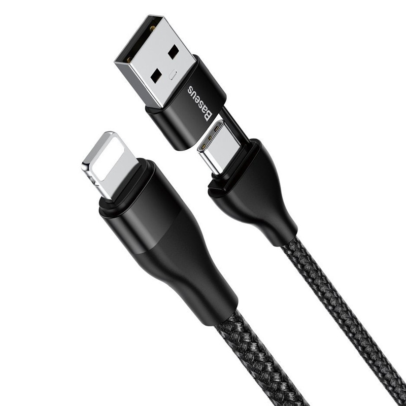 کابل تبدیل فست شارژ Baseus CATLYW USB / Type-C To Lightning PD 18W 1M