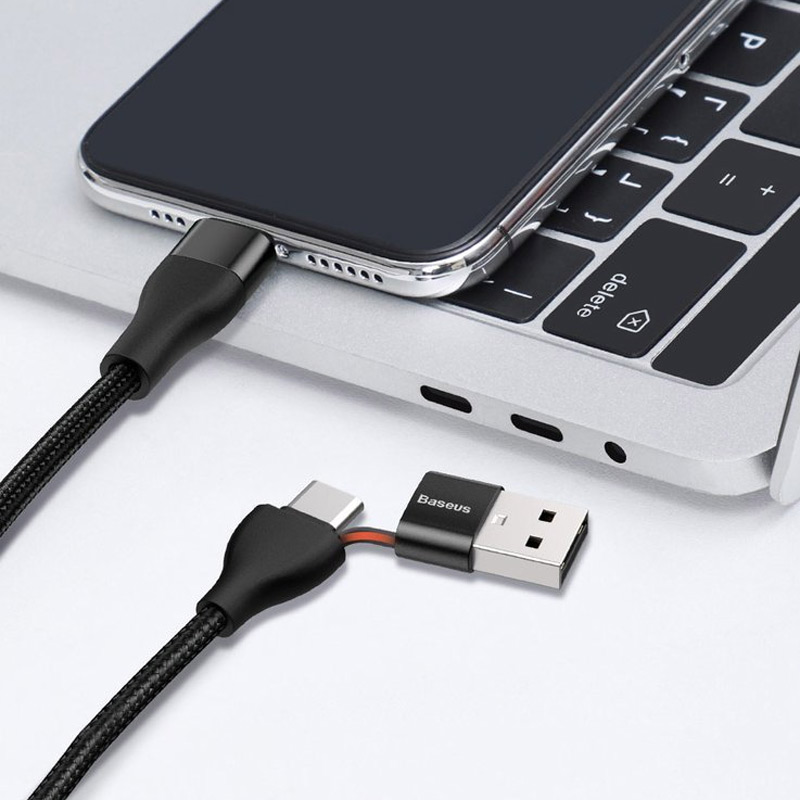 کابل تبدیل فست شارژ Baseus CATLYW USB / Type-C To Lightning PD 18W 1M