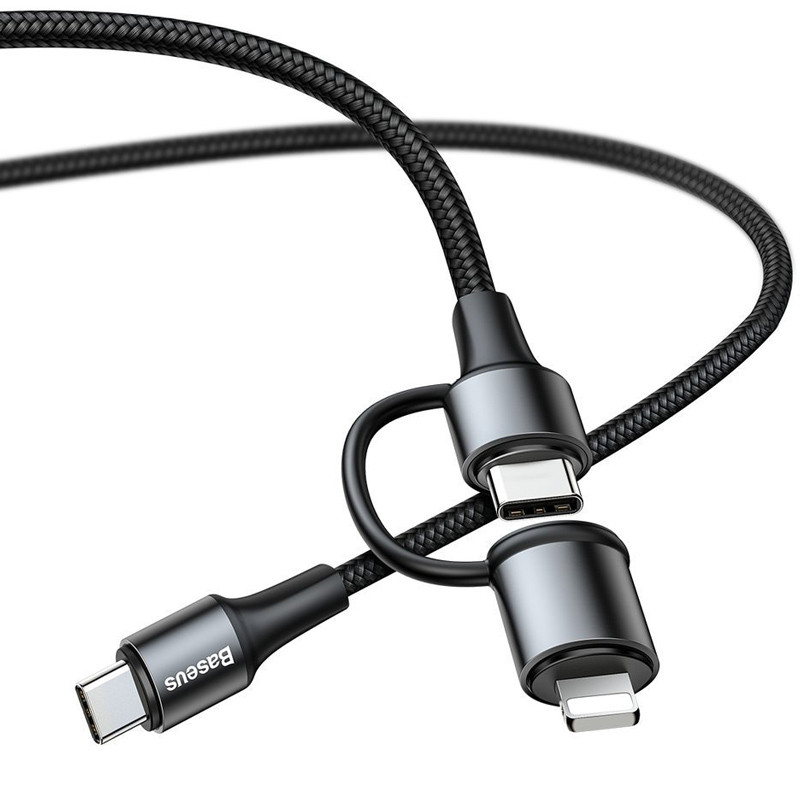 کابل تبدیل فست شارژ Baseus CATLYW-H01 Type-C To Type-C / Lightning PD QC3 3A 1M