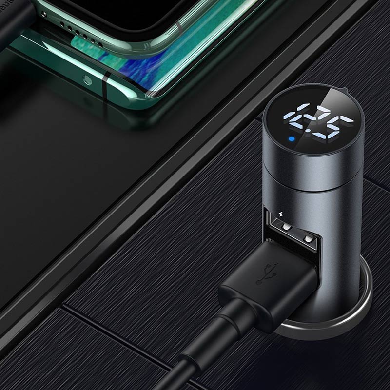 FM Player بلوتوثی و شارژر فندکی Baseus Energy Column CCNLZ-B0G