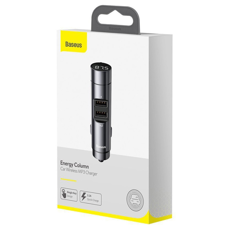 FM Player بلوتوثی و شارژر فندکی Baseus Energy Column CCNLZ-B0G