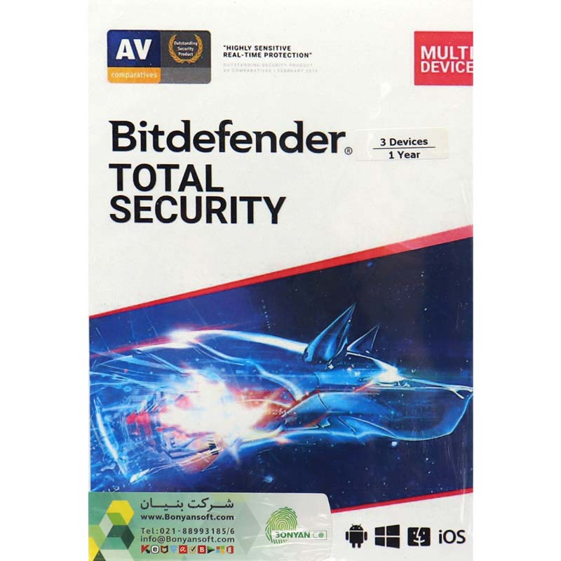 آنتی ویروس اورجینال Bitdefender Total Security 2021 3 User