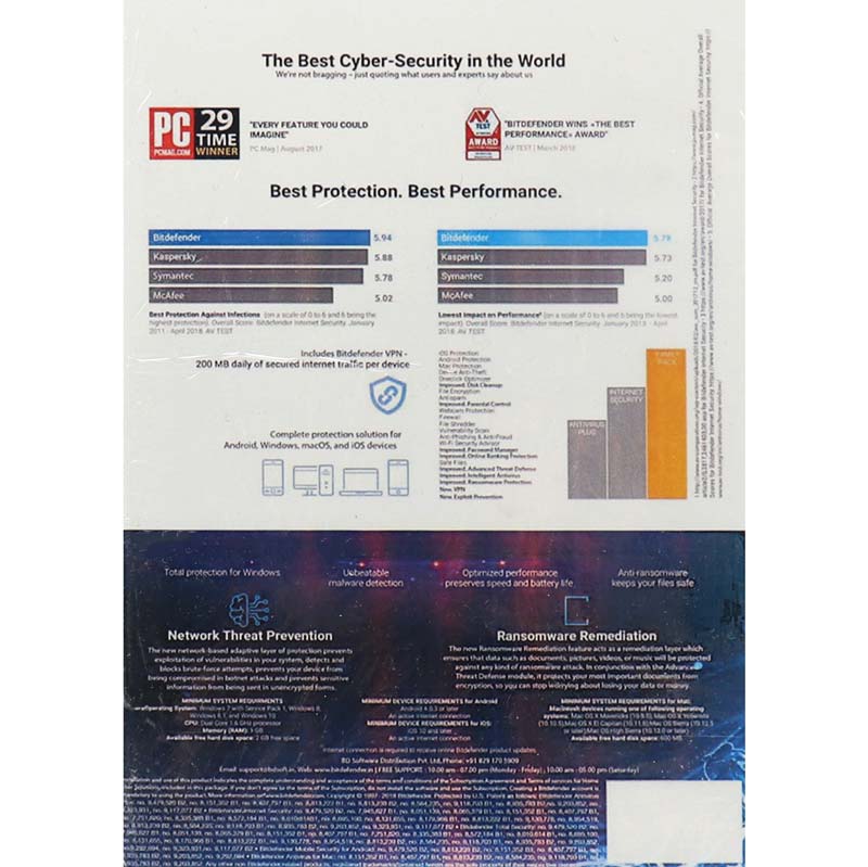 آنتی ویروس اورجینال Bitdefender Total Security 2021 3 User