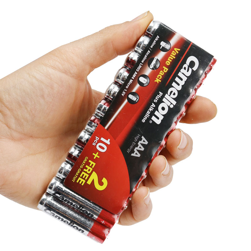 باتری نیم قلمی Camelion Plus Alkaline 1.5V AAA بسته 12 عددی شرینک