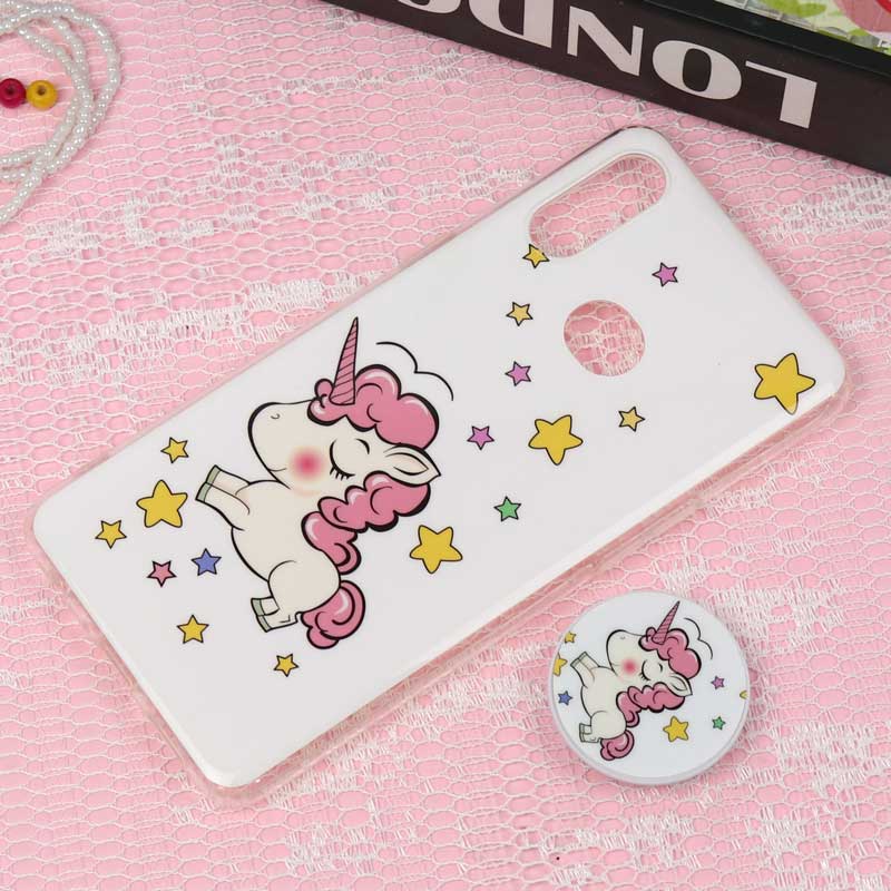 قاب سوپر IMD دور شفاف پاپ سوکت دار Samsung A10s یونیکورن