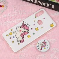 قاب سوپر IMD دور شفاف پاپ سوکت دار Samsung A10s یونیکورن