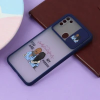 قاب سامسونگ Galaxy A11 / M11 طرح دار سرمه ای محافظ لنزدار کشویی