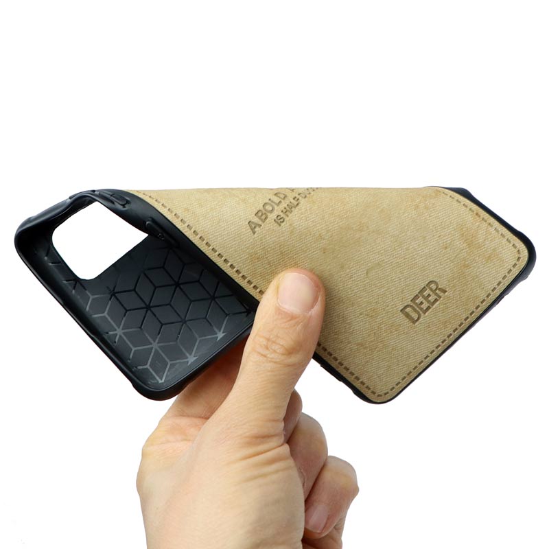 قاب چرمی طرح گوزن Samsung A51 خاکی