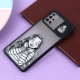 قاب سامسونگ Galaxy A71 طرح دار مشکی محافظ لنزدار کشویی
