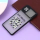 قاب سامسونگ Galaxy A71 طرح دار مشکی محافظ لنزدار کشویی