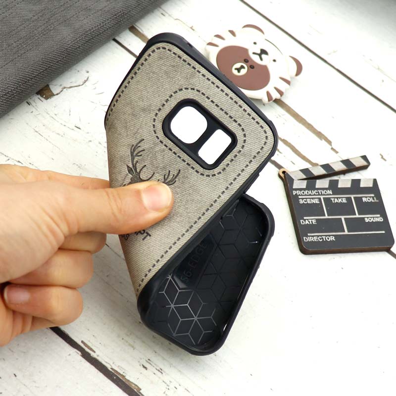 قاب چرمی طرح گوزن Samsung S6 Edge