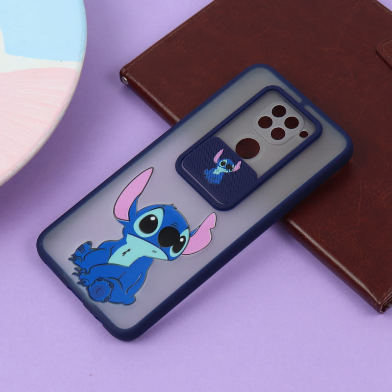 قاب محافظ لنز دار کشویی طرحدار سرمه ای Xiaomi Redmi Note 9