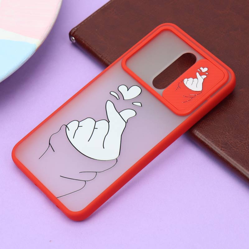 قاب محافظ لنز دار کشویی طرحدار قرمز Xiaomi Redmi 8/8A