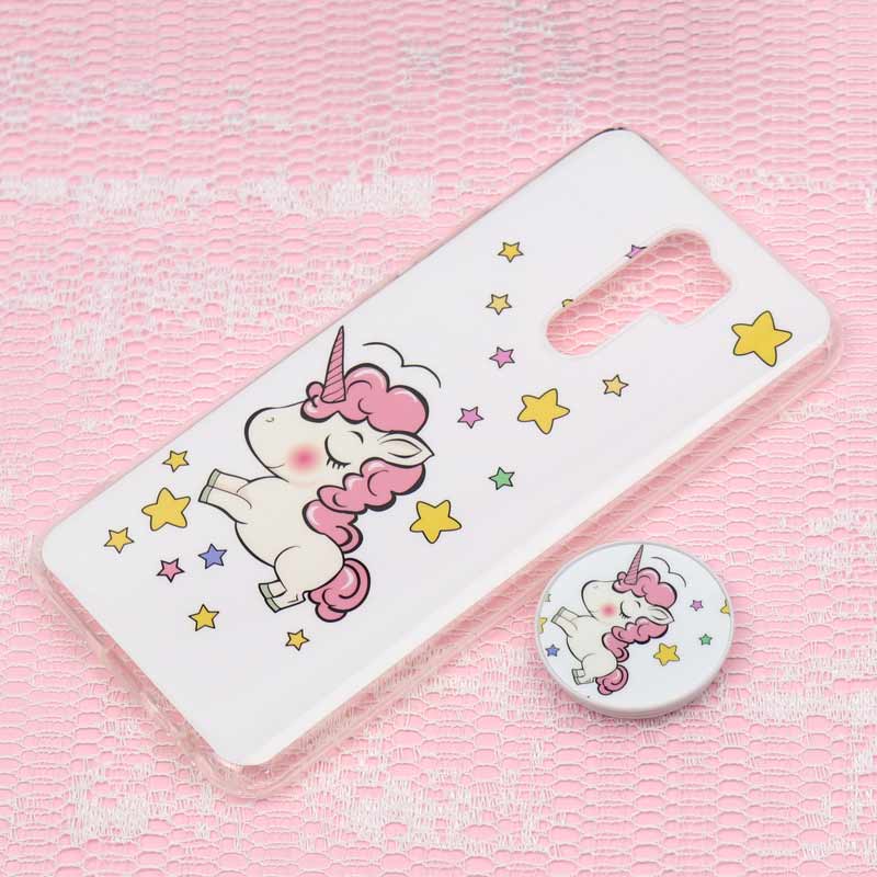 قاب سوپر IMD دور شفاف پاپ سوکت دار Xiaomi Redmi 9 یونیکورن