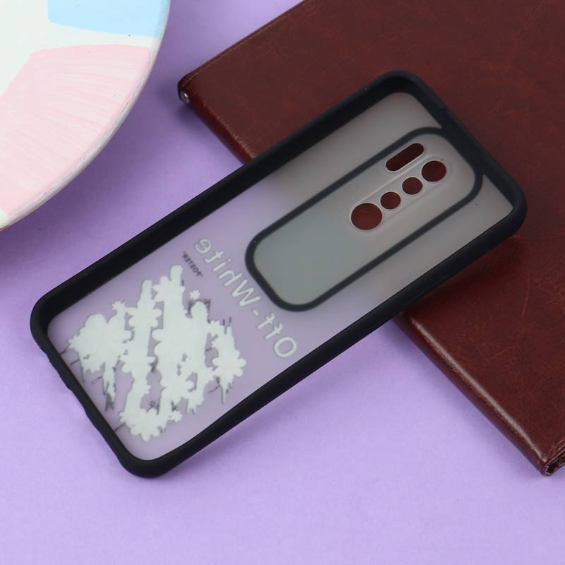 قاب محافظ لنز دار کشویی طرحدار مشکی Xiaomi Redmi 9