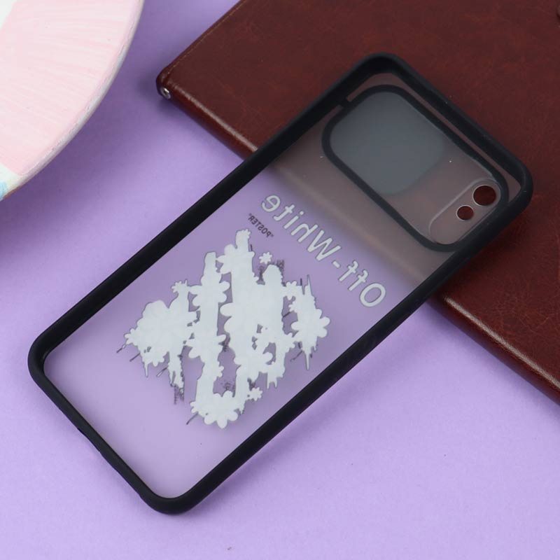 قاب محافظ لنز دار کشویی طرحدار مشکی Xiaomi Redmi 9A