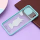 قاب شیائومی Redmi 9A طرح دار سبزآبی محافظ لنزدار کشویی