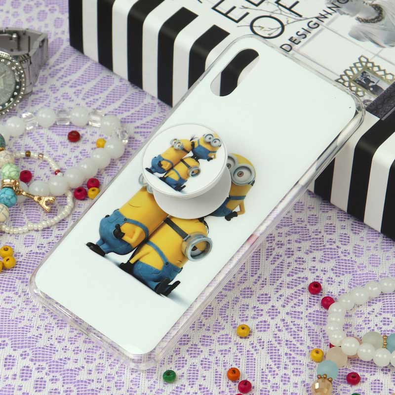 قاب سوپر IMD دور شفاف پاپ سوکت دار Xiaomi Redmi 9A مینیون