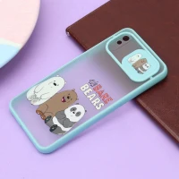 قاب شیائومی Redmi 9A طرح دار سبزآبی محافظ لنزدار کشویی