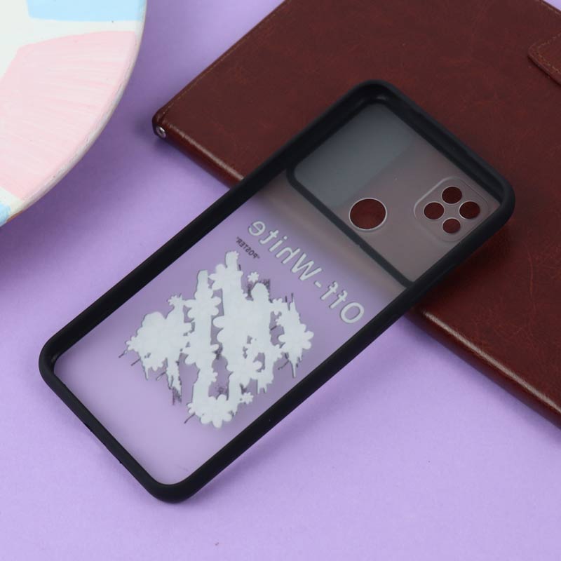 قاب محافظ لنز دار کشویی طرحدار مشکی Xiaomi Redmi 9C