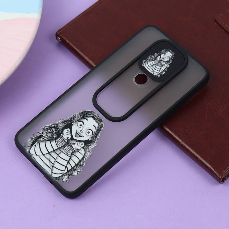 قاب محافظ لنز دار کشویی طرحدار مشکی Xiaomi Redmi Note 8 Pro