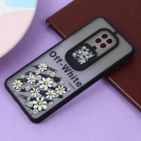 قاب شیائومی Redmi Note 9S طرح دار مشکی محافظ لنزدار کشویی