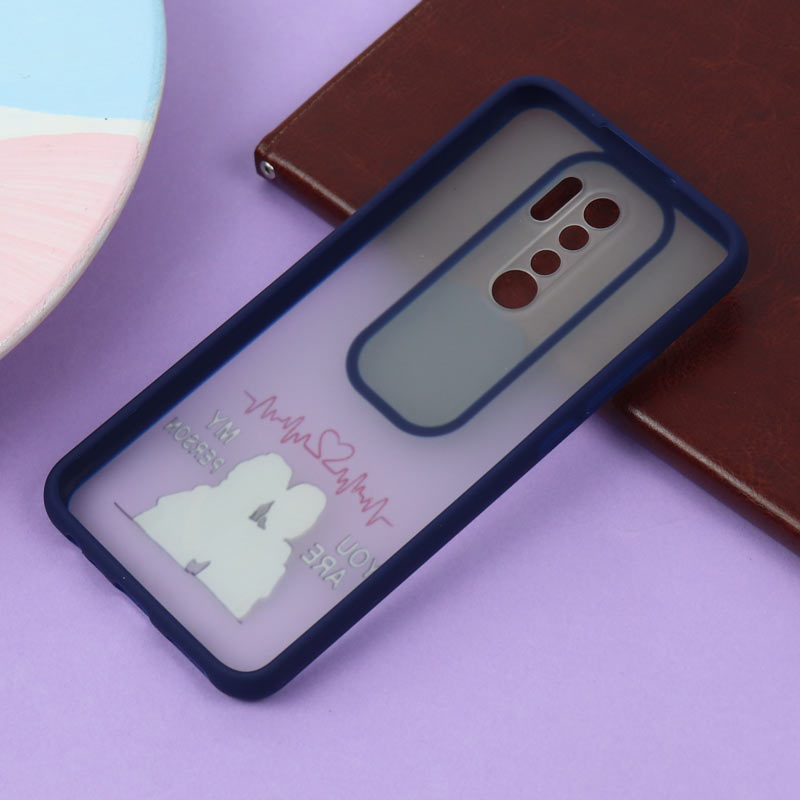 قاب محافظ لنز دار کشویی طرحدار سرمه ای Xiaomi Redmi 9