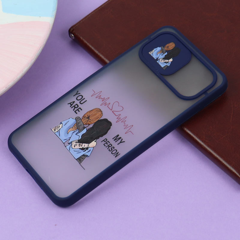 قاب محافظ لنز دار کشویی طرحدار سرمه ای Xiaomi Redmi 9A