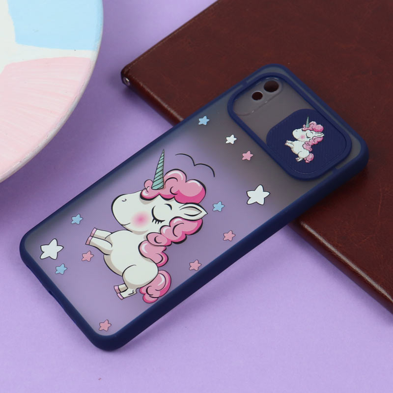 قاب محافظ لنز دار کشویی طرحدار سرمه ای Xiaomi Redmi 9A