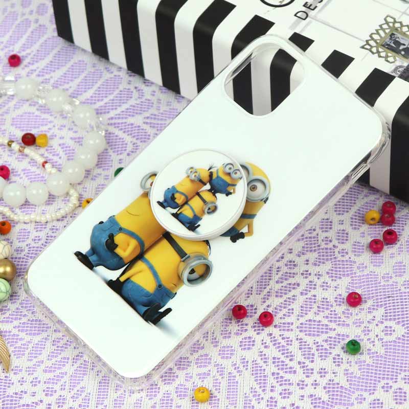 قاب سوپر IMD دور شفاف پاپ سوکت دار iPhone 11 مینیون