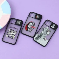 قاب محافظ لنز دار کشویی طرحدار مشکی iPhone 11