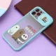 قاب آیفون iPhone 11 Pro طرح دار سبزآبی محافظ لنزدار کشویی