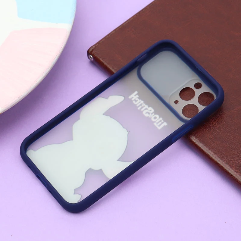 قاب آیفون iPhone 11 Pro طرح دار سرمه ای محافظ لنزدار کشویی