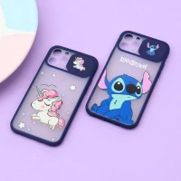 قاب محافظ لنز دار کشویی طرحدار سرمه ای iPhone 11 Pro