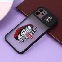 قاب آیفون iPhone 12 طرح دار مشکی محافظ لنزدار کشویی