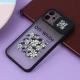 قاب آیفون iPhone 12 طرح دار مشکی محافظ لنزدار کشویی