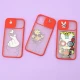 قاب محافظ لنز دار کشویی طرحدار قرمز iPhone 12 Mini