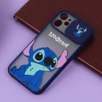 قاب آیفون iPhone 12 Mini طرح دار سرمه ای محافظ لنزدار کشویی