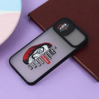 قاب آیفون iPhone 12 Pro طرح دار مشکی محافظ لنزدار کشویی