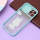 قاب آیفون iPhone 12 Pro طرح دار سبزآبی محافظ لنزدار کشویی