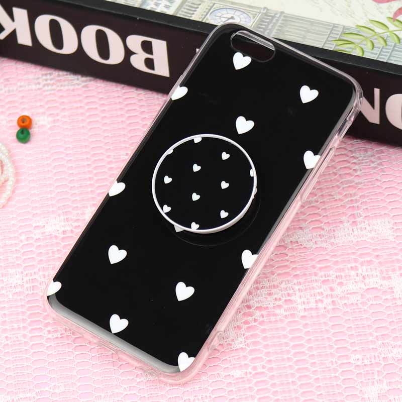 قاب سوپر IMD دور شفاف پاپ سوکت دار iPhone 6/6s قلبی