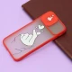 قاب محافظ لنز دار کشویی طرحدار قرمز iPhone 7/8