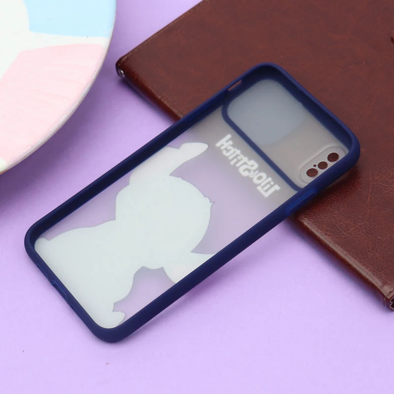 قاب آیفون iPhone XS Max طرح دار سرمه ای محافظ لنزدار کشویی