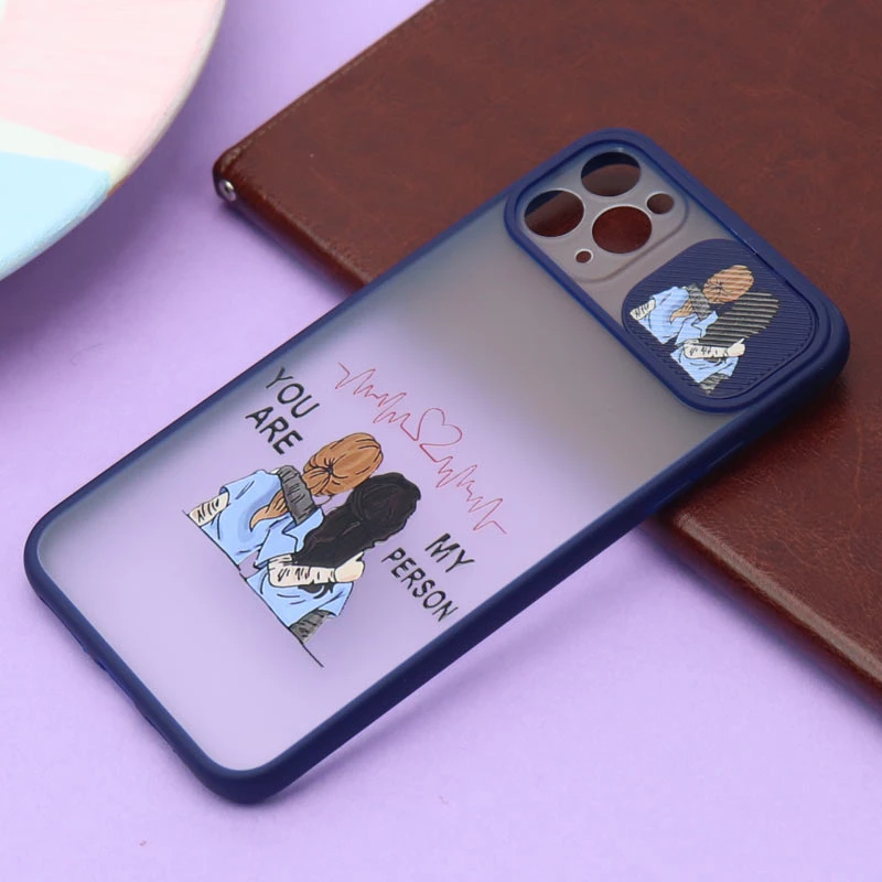 قاب آیفون iPhone 11 Pro Max طرح دار سرمه ای محافظ لنزدار کشویی