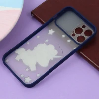 قاب آیفون iPhone 12 Pro Max طرح دار سرمه ای محافظ لنزدار کشویی