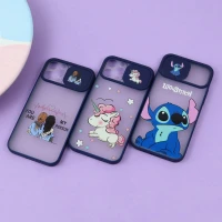 قاب محافظ لنز دار کشویی طرحدار سرمه ای iPhone 12 Pro